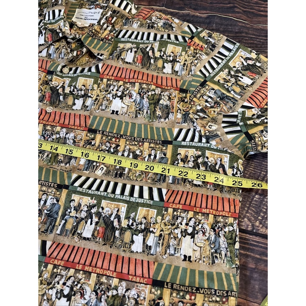 VTG Reyn Spooner Guy Buffet Egyptian Cotton Cafe Le Metropole Button Up Size XL - Picture 6 of 8